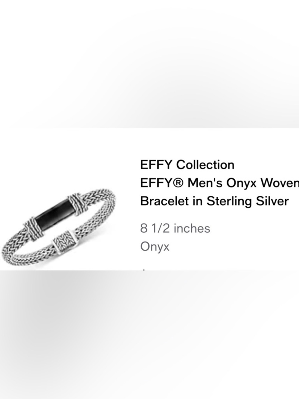 EFFY® Men's .925 Onyx Woven Bracelet in Sterling Silver Braided Bracelet!